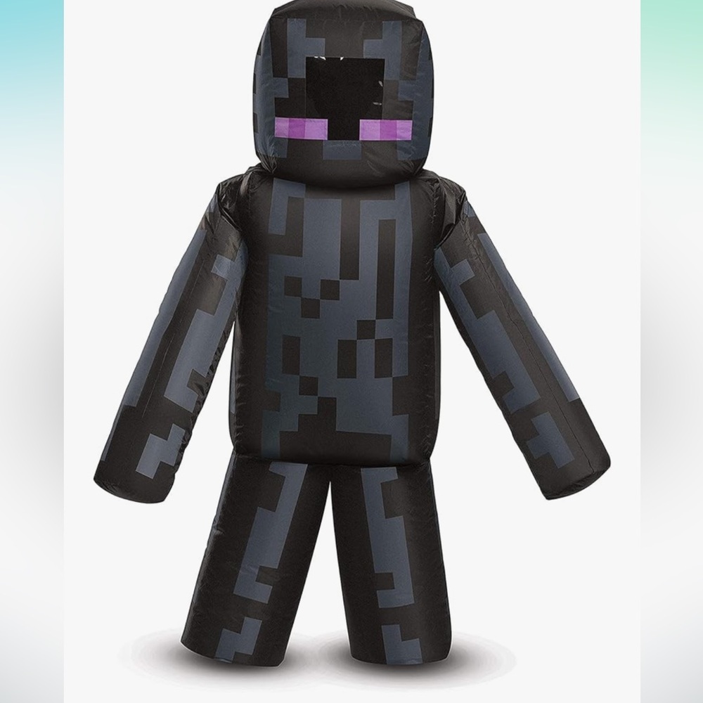 Enderman Costume, Inflatable Minecraft Costumes for Kids, Blow Up Suit Black -
